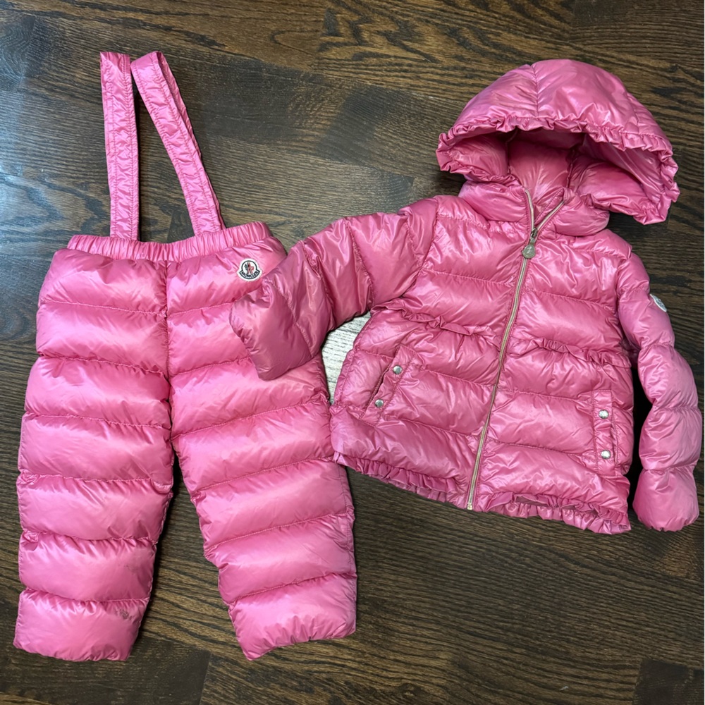 Kids Moncler winter jacket with snow pants. Size 2T